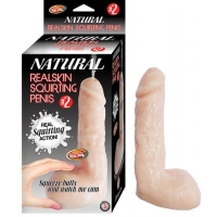 Natural Realskin Squirting Penis 02 7 inches Dildo Beige
