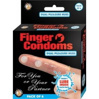 Finger Condoms Dual Pleasure Nubs 6 Per Box