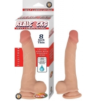 Realcocks Self Lubricating 8 inches Thin Beige Dildo