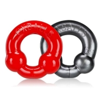 Oxballs Ultraballs Cock Ring Silver & Red Set