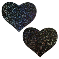 Pastease Glitter Heart Black Pasties