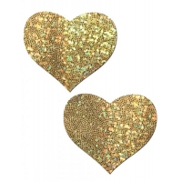 Pastease Gold Glitter Heart Pasties O/S