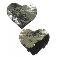 Pastease Silver & Black Color Changing Sequin Hearts