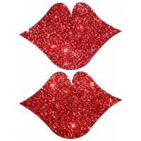 Lips Kisses Red Glitter Pasties O/S
