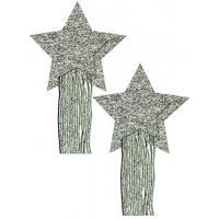 Star Tassel Silver Glitter Pasties O/S