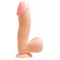 Basix Rubber Works 6.5 inches Beige Dong With Suction Cup