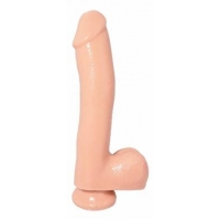 Basix Rubber Works 10 inches Dong Suction Cup Beige