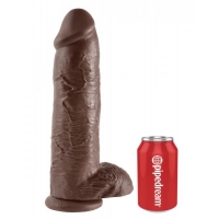King C*ck 12 Inch C*ck With Balls - Brown