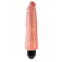 King Cock 8 inches Vibrating Stiffy Beige