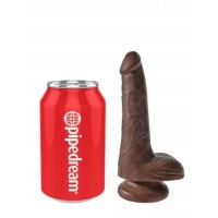 King Cock 6 inches Cock with Balls Brown Dildo