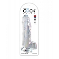King Cock Clear 9in W/ Balls