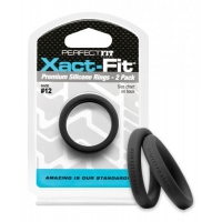 Perfect Fit Xact-Fit #12 2 Pack Black Cock Rings