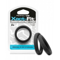 Perfect Fit Xact-Fit #14 2 Pack Black Cock Rings
