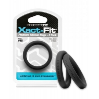 Perfect Fit Xact-Fit #15 2 Pack Black Cock Rings