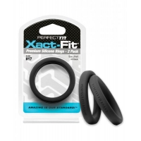 Perfect Fit Xact-Fit #17 2 Pack Black Cock Rings