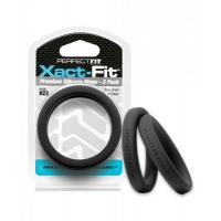 Perfect Fit Xact-Fit #23 2 Pack Black Cock Rings