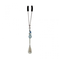 Bijoux De Cli Tweezer W/ Pearl On Chain & Blue Beads