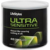 Lifestyles Ultra Sensitive Latex Condoms 40 Pieces Bowl