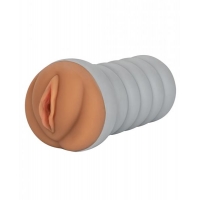 Ribbed Gripper Tight Pussy Brown Stroker