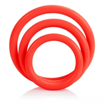 Tri-Rings Red Cock Ring Set