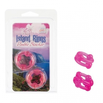 Island Double Stacker Rings -Pink