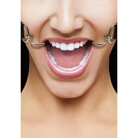 Ouch Hook Gag with Leather Straps Black O/S