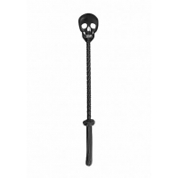 Ouch! Skulls & Bones Riding Crop with Skull Black
