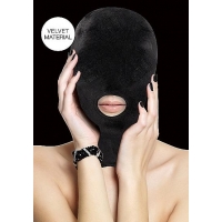Velvet & Velcro Mask W/ Mouth Opening Black