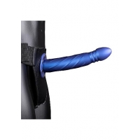Ouch! Twisted Hollow Strap-on 8in Metallic Blue