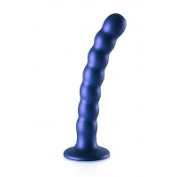 Ouch! Beaded Silicone G-spot Dildo 6.5 In Metallic Blue