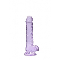 Real Cock 7in Realistic Dildo W/ Balls Purple