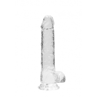Realcock Crystal Clear Dildo W/ Balls 8in