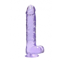 Real Cock 9in Realistic Dildo W/ Balls Purple