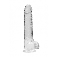 Realcock Crystal Clear Dildo W/ Balls 9in