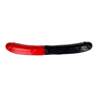 Man Magnet Double Dong 16 inches Black Red