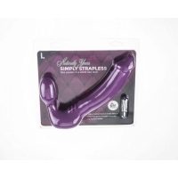 Simply Vibrating Strapless Strap On Large Purple