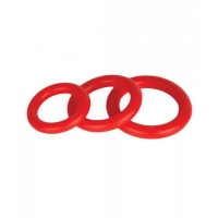 Power Stretch Silicone Stretchy Rings Red 3 Pack