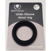 Wide Silicone Donut Ring Black 1.5 