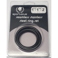 Black Stainless Steel C-ring Set - 1.5 1.75