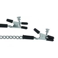 Adjustable Alligator Nipple Clamps With Link Chain Silver