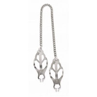 Endurance Butterfly Nipple Clamps With Jewel Chain Silver