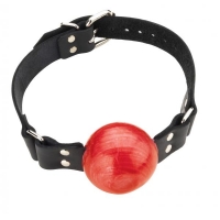 Large Ball Gag With Buckle 2 Inch - Red