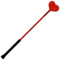 20in Flexi Crop- Red Heart Shape Leather Tip