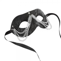 Sincerely Chained Lace Mask Black O/S