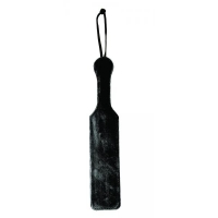 Fur Lined Leather Paddle Black