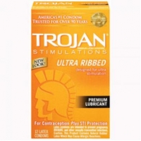 Trojan Stimulations Ultra Ribbed 12 Pack