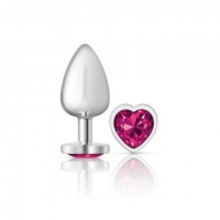 Cheeky Charms Heart Bright Pink Large Silver Plug
