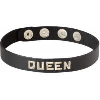 Black Leather Collar- Queen