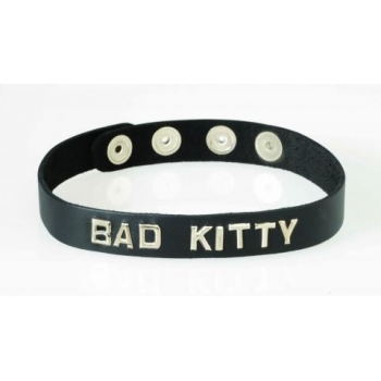 Wordband Collar Bad - Kitty - Black