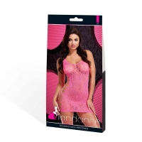 Lapdance Leopard Lace Mini Dress Pink O/s